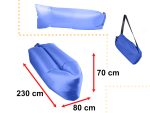Saltea Autogonflabila "Lazy Bag" tip sezlong, 230 x 70cm, culoare Bleumarin, pentru camping, plaja sau piscina - imagine 3