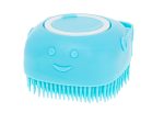 Perie din silicon cu dozator de sampon pentru spalare caini sau pisici, 7,5 x 7,5 cm, culoare albastra - imagine 7