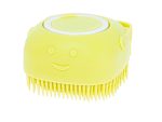 Perie din silicon cu dozator de sampon pentru spalare caini sau pisici, 7,5 x 7,5 cm, culoare galben - imagine 6