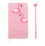 Set Cadou pentru Copii, Caiet cu Flamingo finisat cu piele ecologica + Pix cu Flamingo - imagine 3