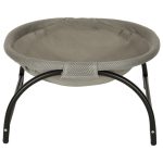 Pat de tip hamac pentru caini si pisici, cadru metalic negru si panza gri, dimensiune 45 x 42 x 23 cm - imagine 6