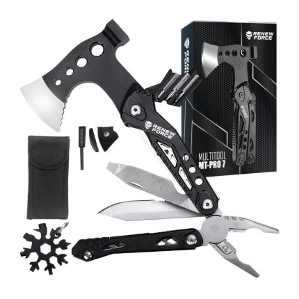 Unealta de supravietuire 17-in-1, model "Black Axe Multi-tool" pentru camping, calatorii, offroad, ATV, SSV, model AVX-WT-MT-PRO-7