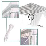 Pavilion de gradina, cort pentru petreceri, foișor cu plasa de tantari, culoare alb/verde, dimensiune 3 x 3 m - imagine 6