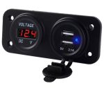 Panou electric suplimentar impermeabil pentru vehicule Off Road, ATV, SSV, tensiune 12-24V, 2 x USB si Voltmetru - imagine 2