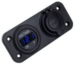 Panou electric suplimentar impermeabil pentru vehicule Off Road, ATV, SSV, tensiune 12-24V, 2 x USB si Voltmetru - imagine 3
