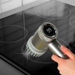 Perie electrica "5-in-1" cu 5 accesorii de curatare pentru baie, podea, rosturi faianta, piscina, cu afisaj cu LED si incarcare USB - imagine 3