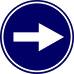 Eticheta, Autocolant Reflectorizant Semn Obligatoriu Stanga / Dreapta, Diamentru 18cm