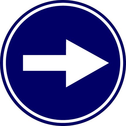 Eticheta, Autocolant Reflectorizant Semn Obligatoriu Stanga / Dreapta, Diamentru 18cm