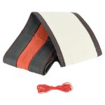 Husa volan din PIELE NATURALA NEAGRA CU DUNGA ROSIE, pentru autoturisme, diametru 37 - 39 cm, cu ac si ata (se coase, aspect ORIGINAL) - imagine 4