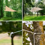 Umbrar de gradina triunghiular, impermeabil, culoare Bej, dimensiune 4 x 4 x 4 m - imagine 12