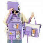 Set 4-in-1 pentru Scolari sau Prescolari - (rucsac, geanta de umar, plic elegant, penar), culoare VIOLET cu IEPURAS, Cod AVX-WT-BUNN-VIOLET - imagine 4