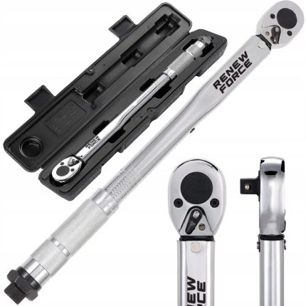 Cheie dinamometrica din otel/crom, 3/8″, reglabila 7-112 Nm, cu blocare