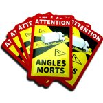 Set 10 buc. sticker autocolant "Unghi Mort", Eticheta Autocolanta "ANGLES MORTS" pentru camioane, dimensiune 17 x 25 cm - imagine 2