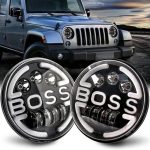 Lampa Suplimentara LED pentru Vehicule Off-Road, ATV, SSV, cu inscriptie "BOSS" si functii: Faza Lunga, Faza Scurta, Semnalizare, Pozitie, tensiune alimentare 9 - 36V, diametru Ø170 mm - imagine 3