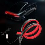 Eleron auto cu lampa stop frana suplimentara pentru autoturisme, 12V, 120cm, Carbon - imagine 4