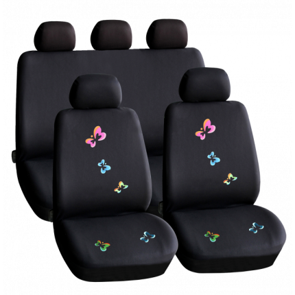 Set huse scaun auto ieftine, Universale 9 piese, model BUTTERFLY
