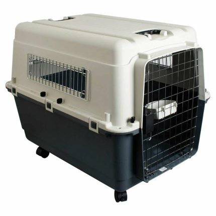 Cusca pentru transport Caini sau Pisici, Karlie Nommand, marime XL, dimensiuni 90 x 60 x 68 cm, culoare Gri/Alb