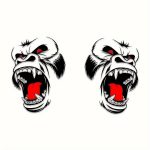 Set 2 stickere autoadezive Tuning in doua culori, model "Gorilla", dimensiune 70 x 47 cm, culoare Negru + Rosu - imagine 3