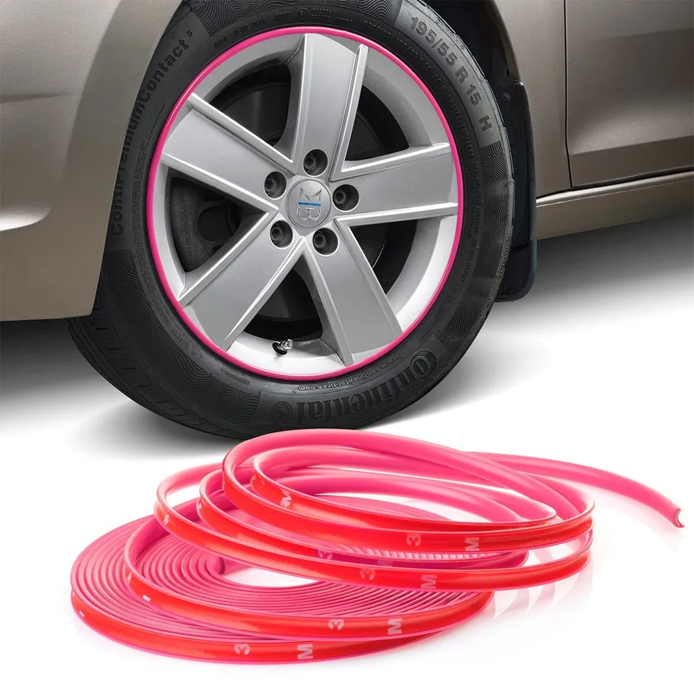 eargwrthg.jpg Inele de protectie si decor jante, adezive, din plastic flexibil - PINK - imagine 1