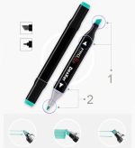 Set 120 Markere Profesionale pentru pasionatii de desen, cu cap dublu gros - subtire, cu geanta de depozitare, model AVX-WT-MDS-120 - imagine 7