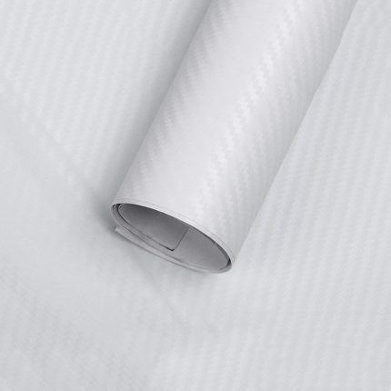 Folie colantare auto Carbon 3D - Alb (3m x 1,27m)
