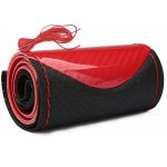 Husa volan din Piele Neagra Perforata + Carbon Red si ata rosie pentru cusut, marime M, diametru 37 - 39 cm - imagine 3