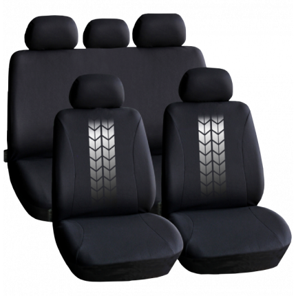 Set huse scaun auto ieftine, Universale 9 piese, model TIRE TRACKS