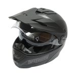 Casca motocross integrala negru mat cu viziera transparenta si ochelari de soare, marimea L, model LION - imagine 2