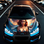 Folie Capota Auto "Hood Art" rezistenta la exterior, marime L (180 x 130cm) - Cod: AVX-CAPOTA-012L