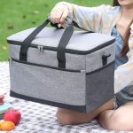 Geanta termoizolanta pentru picnic sau plaja, capacitate 16l, culoare Gri - imagine 3