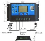 Controler/Regulator de incarcare panou solar, 12 - 24V, 30A, mini dual USB - imagine 7
