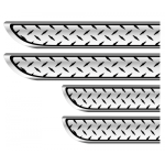 Set 4 bucati protectie praguri universale culoare crom si negru diamond - imagine 3