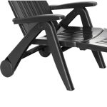 Sezlong de Plaja sau Gradina, reglabil, dimensiune 190 x 60 x 72 cm, material plastic, culoare Negru - imagine 2