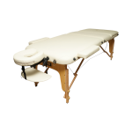 Masa de masaj pliabila, 3 zone, cadru lemn, spuma 5cm, inaltime 55-76cm, piele ecologica, dimensiuni 60x213cm, culoare Crem - imagine 3