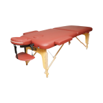 Masa de masaj pliabila, 2 zone, cadru lemn, spuma 5cm, inaltime 55-76cm, piele ecologica, dimensiuni 60x213cm, culoare Burgundy - imagine 3