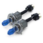 Set 2 becuri halogen H4 - P43 "HOD HI-POWER", putere 90/100W, lumina alba 5000K, 12V, imitatie xenon, cu mufe ceramice - imagine 3