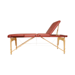 Masa de masaj pliabila, 3 zone, cadru lemn, spuma 5cm, inaltime 55-76cm, piele ecologica, dimensiuni 60x213cm, culoare Burgundy - imagine 4
