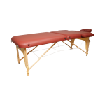 Masa de masaj pliabila, 2 zone, cadru lemn, spuma 5cm, inaltime 55-76cm, piele ecologica, dimensiuni 60x213cm, culoare Burgundy - imagine 5