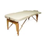 Masa de masaj pliabila, 3 zone, cadru lemn, spuma 5cm, inaltime 55-76cm, piele ecologica, dimensiuni 60x213cm, culoare Crem - imagine 5