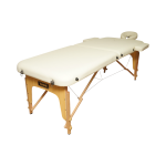 Masa de masaj pliabila, 2 zone, cadru lemn, spuma 5cm, inaltime 55-76cm, piele ecologica, dimensiuni 60x213cm, culoare Crem - imagine 5
