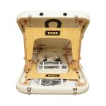 Masa de masaj pliabila, 2 zone, cadru lemn, spuma 5cm, inaltime 55-76cm, piele ecologica, dimensiuni 60x213cm, culoare Crem - imagine 6