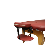 Masa de masaj pliabila, 2 zone, cadru lemn, spuma 5cm, inaltime 55-76cm, piele ecologica, dimensiuni 60x213cm, culoare Burgundy - imagine 9