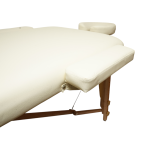 Masa de masaj pliabila, 3 zone, cadru lemn, spuma 5cm, inaltime 55-76cm, piele ecologica, dimensiuni 60x213cm, culoare Crem - imagine 10