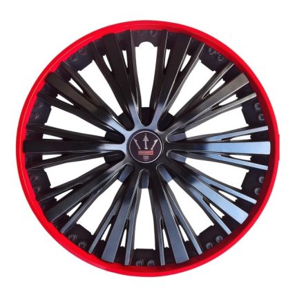 Set 4 capace roti VELAR Pulse Red, design Sport cu accente rosii, ABS rezistent, Universal, pentru jante R16