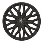 Set 4 capace roti VELAR Black Core, design Sportiv cu accente negre, ABS rezistent, Universal, pentru jante R16