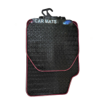 Covorase Auto Universale, din cauciuc sintetic moale, culoare Neagra cu dunga Rosie - imagine 3