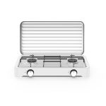 Aragaz de mici dimensiuni cu doua arzatoare pentru soferii de camion, rulote, camping, calatorii, dimensiune 47 x 27cm, culoare Alba - imagine 2