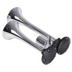 Claxon bitonal cu 2 goarne, alimentare 12/24V pentru vehiculele dotate cu compresor de aer, culoare Crom/Negru - imagine 3