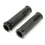 Set 2 buc. Manere Moto/ATV antiderapante, universale, culoare Neagra cu insertii Carbon