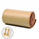 Husa volan din PIELE BEJ + ATA BEJ, diametru 37 - 39 cm (se coase, aspect ORIGINAL) - imagine 2